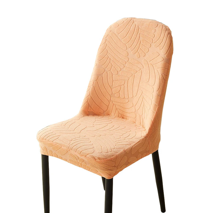 Housse de chaise arrondie en jacquard effet fleuri Léandra de couleur orange