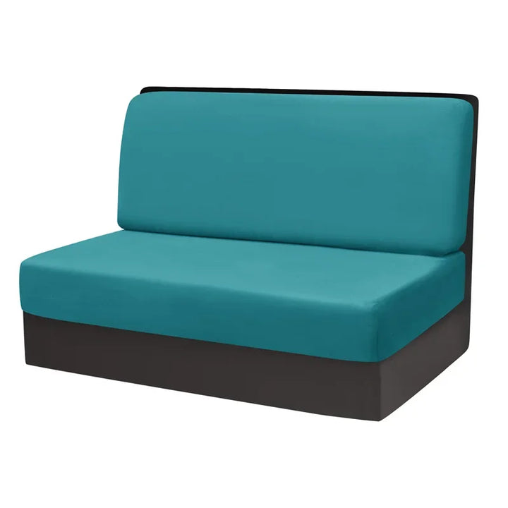 Housse de banquette en 2 parties en velours Valencia de couleur bleu canard