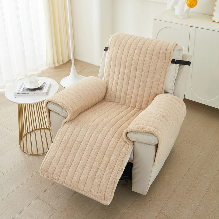 Protège fauteuil relax effet fourrure avec décor