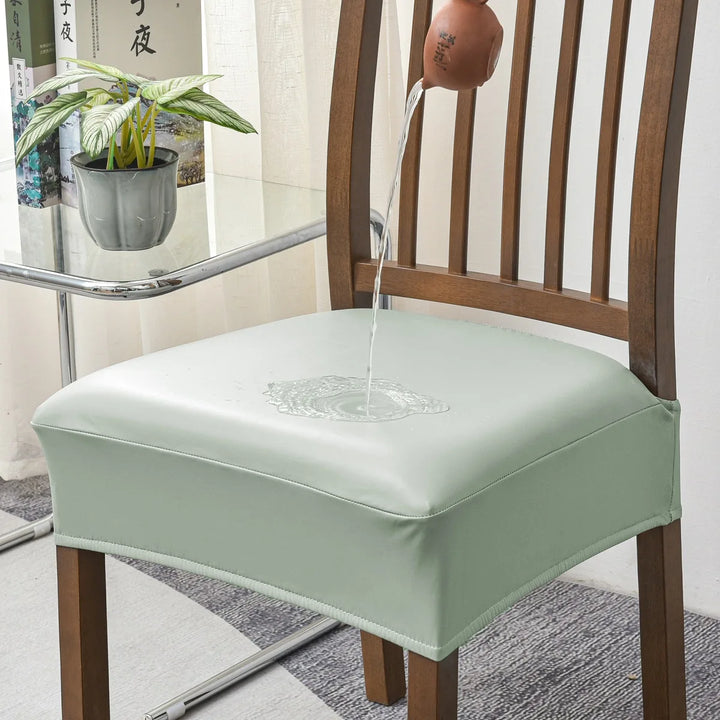 Housse de siège de chaise effet cuir imperméable Arielle de couleur vert clair