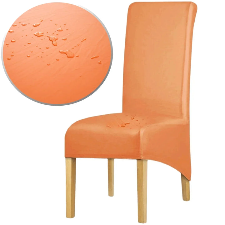 Housse de chaise XL effet cuir waterproof Alma de couleur orange