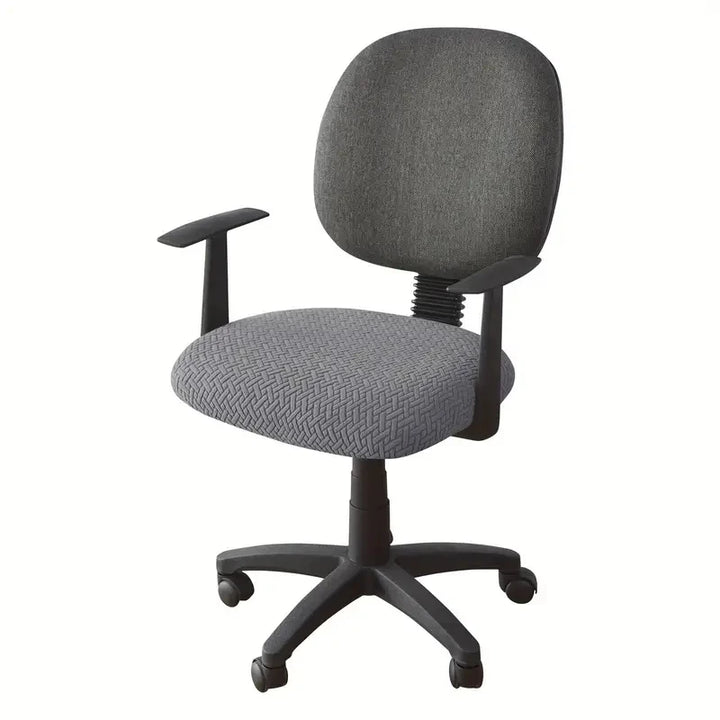 Housse de siège pour chaise de bureau en jacquard effet tressé Liana de couleur gris clair