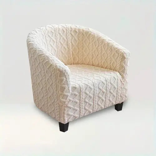 Housse de fauteuil cabriolet en tissu épais Annabelle de couleur beige sur fond beige