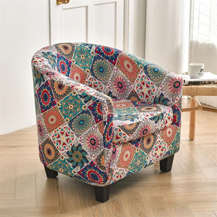 Housse de fauteuil crapaud avec motifs - Bianca