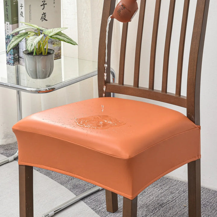 Housse de siège de chaise effet cuir imperméable Arielle de couleur orange