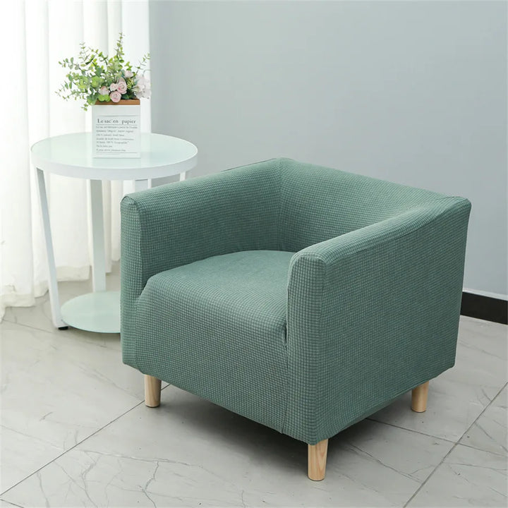 Housse de fauteuil carré en jacquard Armanda de couleur vert clair