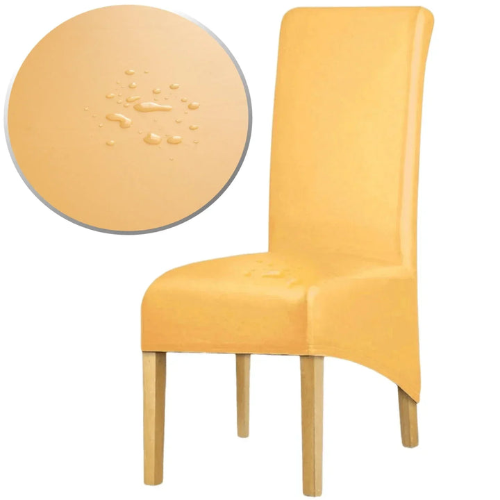 Housse de chaise XL effet cuir waterproof Alma de couleur jaune