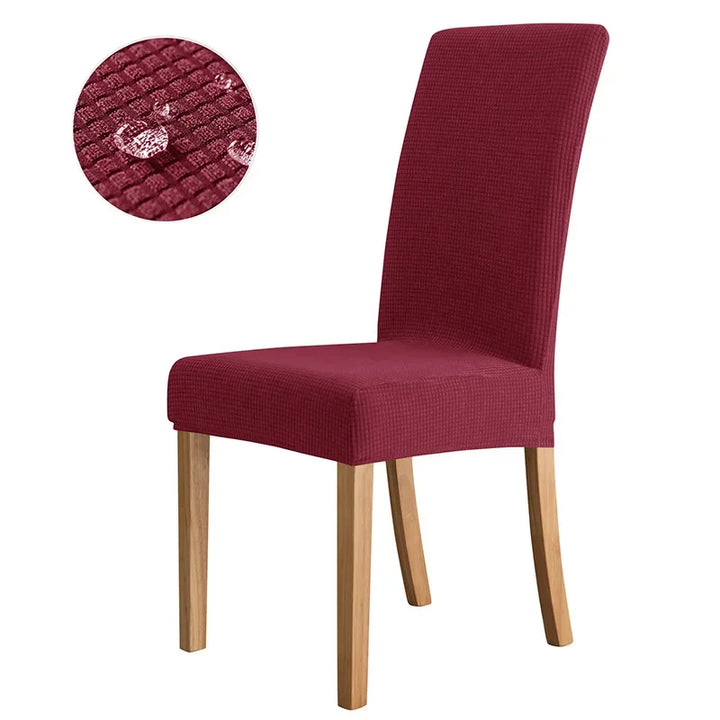 Housse de chaise en jacquard imperméable Tanya de couleur bordeaux