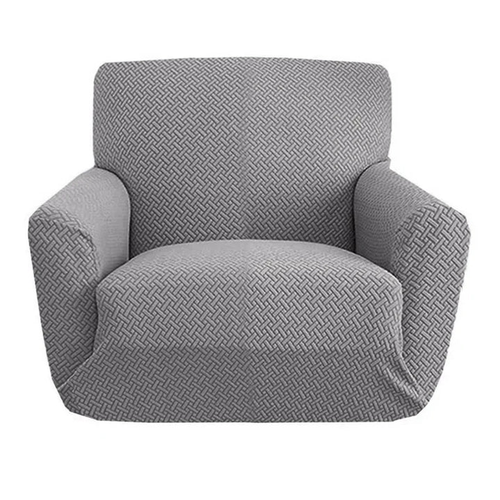 Housse de fauteuil en jacquard de couleur gris