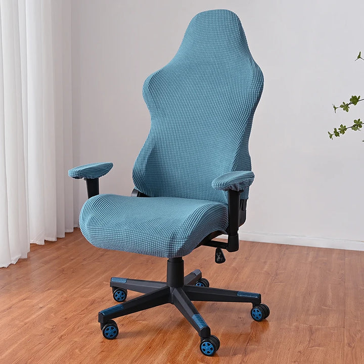 Housse de chaise de bureau en Jacquard de couleur bleu