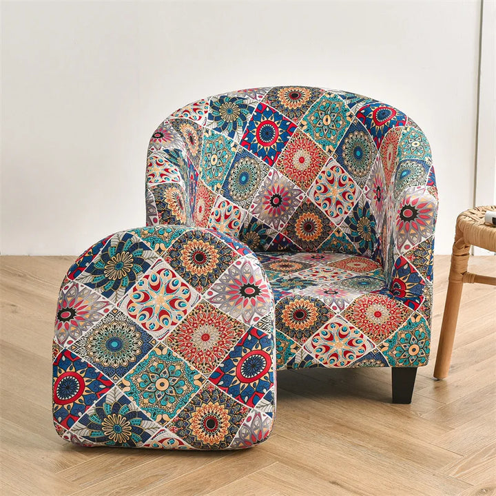 Housse de fauteuil crapaud avec motifs - Bianca