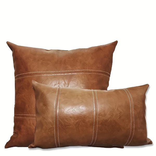 Housse de coussin en faux cuir synthétique - Greta