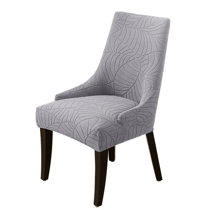 Housse de chaise inclinée en Jacquard effet fleuri de couleur gris