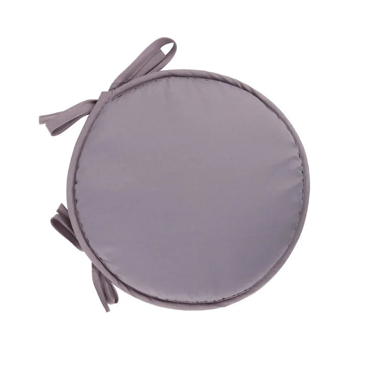 Coussin de chaise rond en tissu Ava de couleur gris clair