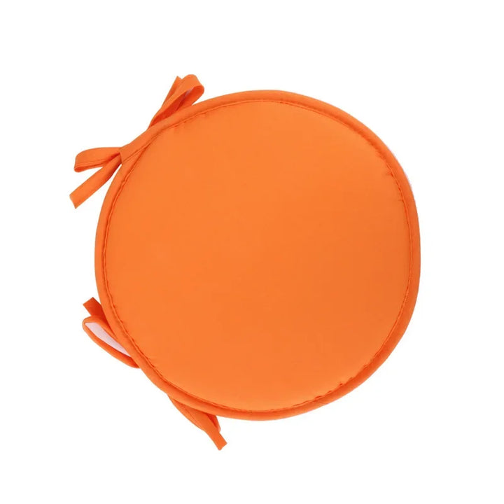 Coussin de chaise rond en tissu Ava de couleur orange