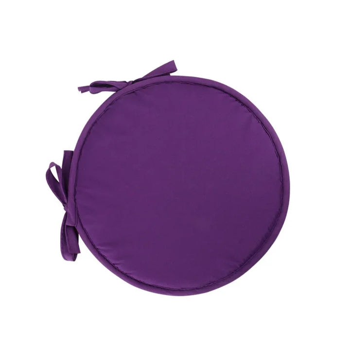 Coussin de chaise rond en tissu Ava de couleur violet