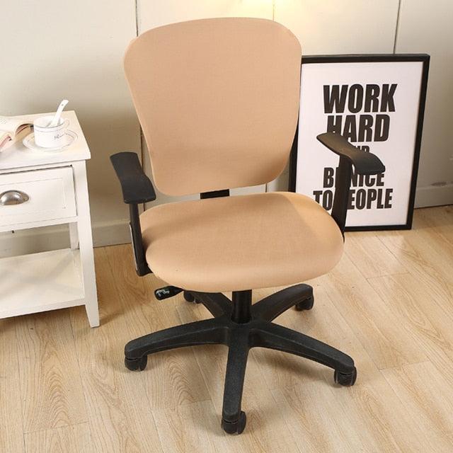 Housse de chaise de bureau en tissu Alya de couleur beige