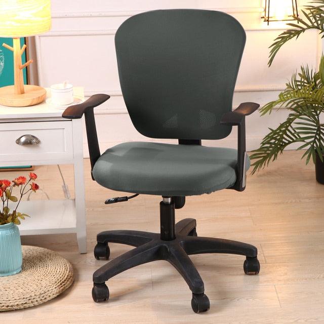 Housse de chaise de bureau en tissu Alya de couleur vert