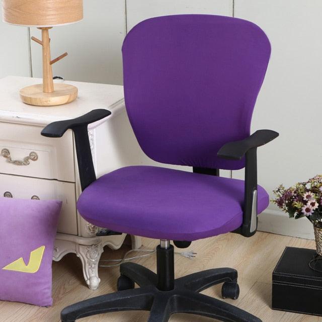 Housse de chaise de bureau en tissu Alya de couleur violet