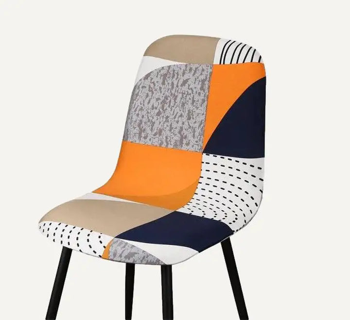 Housse de chaise Design avec motifs Capucine sur fond beige