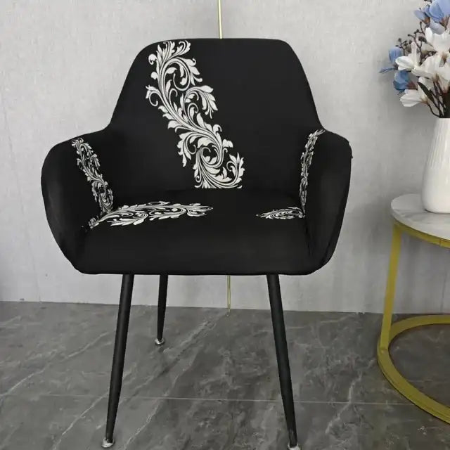 Housse de chaise avec accoudoirs à motifs Chloé motifs noir et blanc