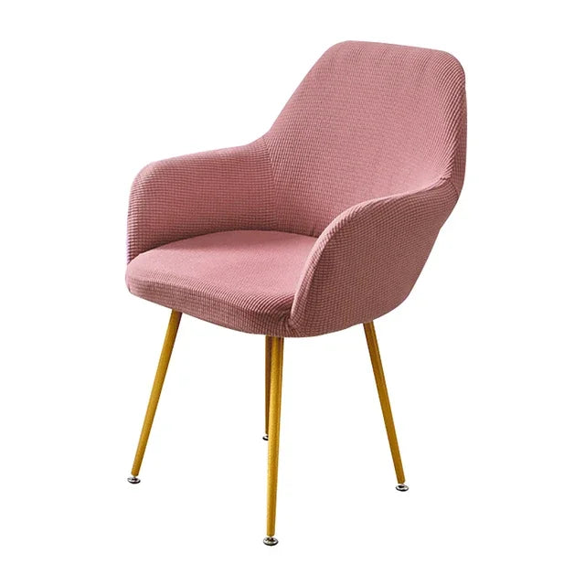 Housse de chaise avec accoudoirs en jacquard Emma de couleurs rose