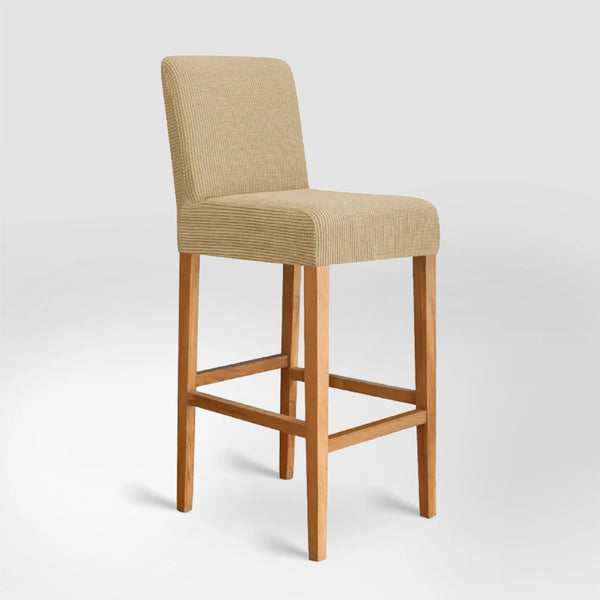 Housse de chaise de bar en jacquard Ambre de couleur café clair