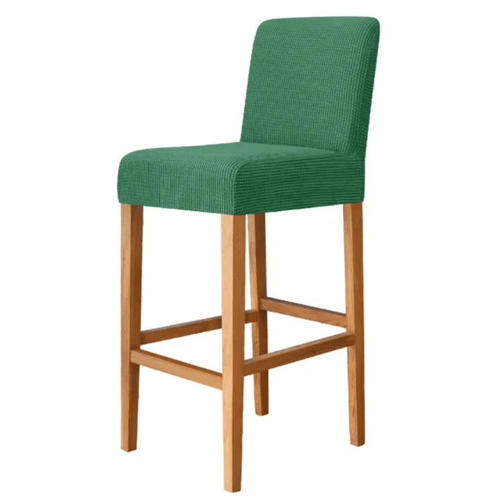 Housse de chaise de bar en jacquard Ambre de couleur vert foncé