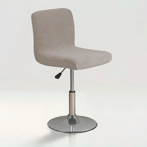 Housse de chaise de bar en jacquard effet tressé Celena de couleur taupe sur fond beige