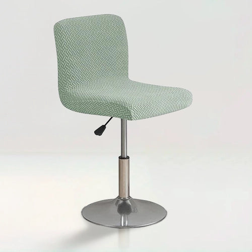 Housse de chaise de bar en jacquard effet tressé Celena de couleur vert clair sur fond beige