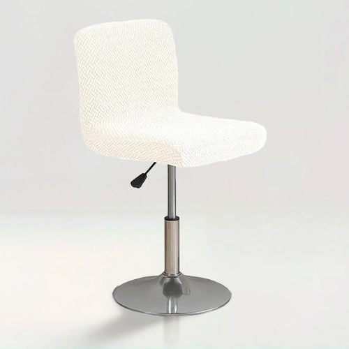 Housse de chaise de bar en jacquard effet tressé Celena de couleur ivoire sur fond beige