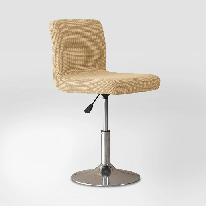 Housse de chaise de bar en jacquard Mylène de couleur beige
