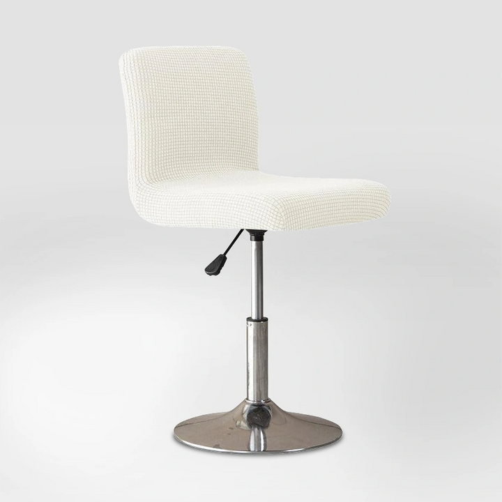 Housse de chaise de bar en jacquard Mylène de couleur blanc