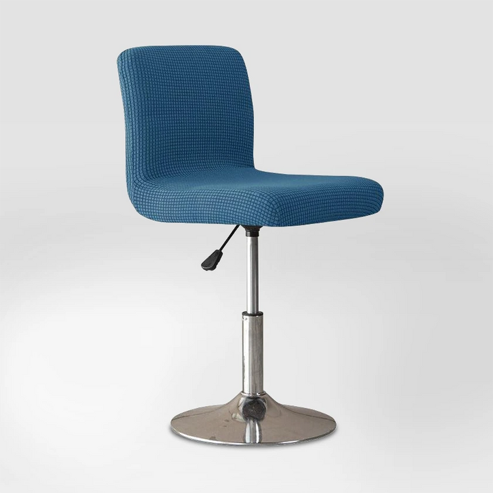 Housse de chaise de bar en jacquard Mylène de couleur bleu