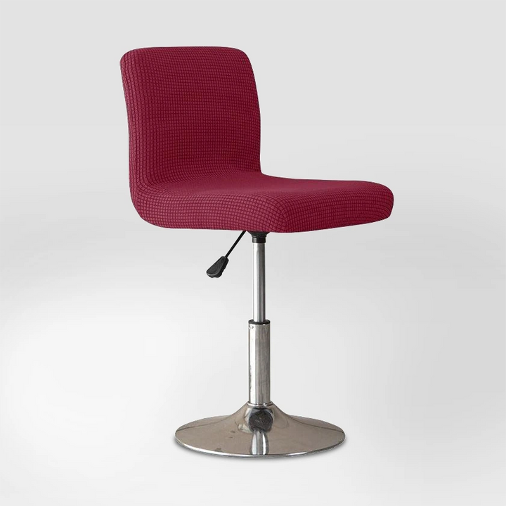 Housse de chaise de bar en jacquard Mylène de couleur bordeaux