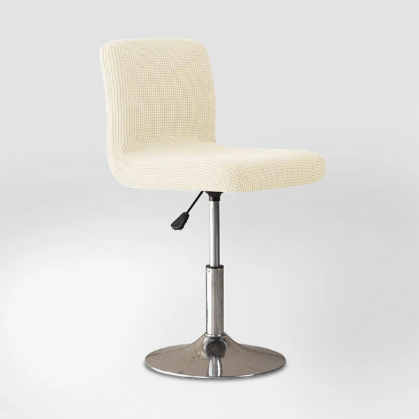 Housse de chaise de bar en jacquard Mylène de couleur crème