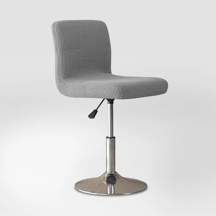 Housse de chaise de bar en jacquard Mylène de couleur gris clair