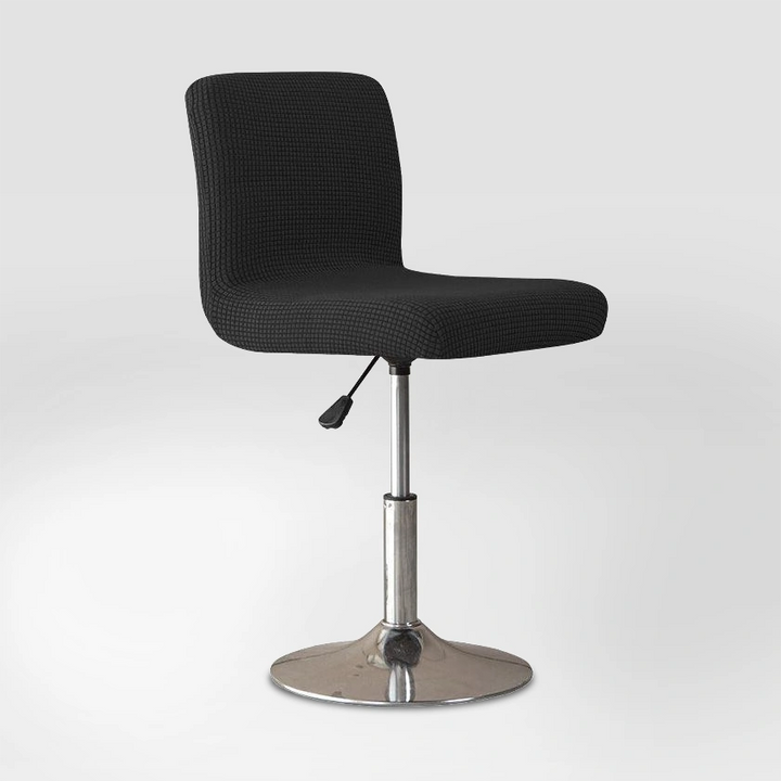 Housse de chaise de bar en jacquard Mylène de couleur noir