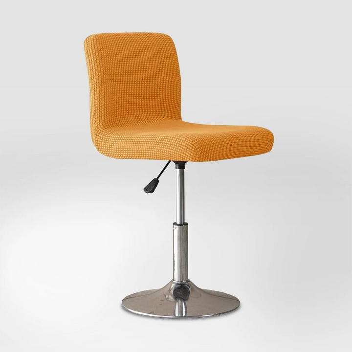 Housse de chaise de bar en jacquard Mylène de couleur orange clair