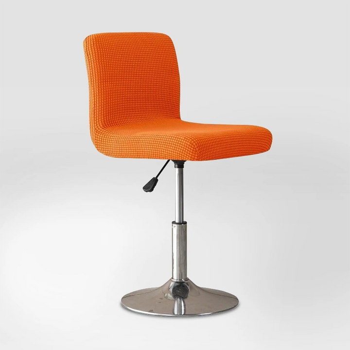 Housse de chaise de bar en jacquard Mylène de couleur orange