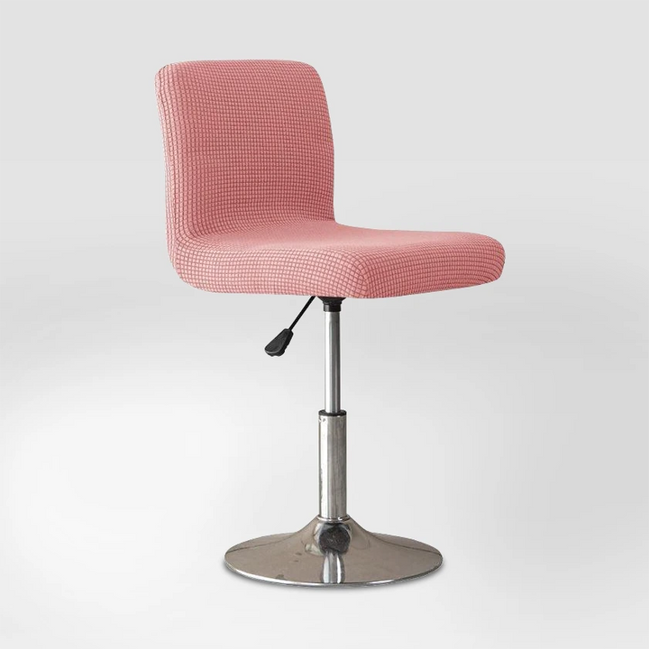 Housse de chaise de bar en jacquard Mylène de couleur rose