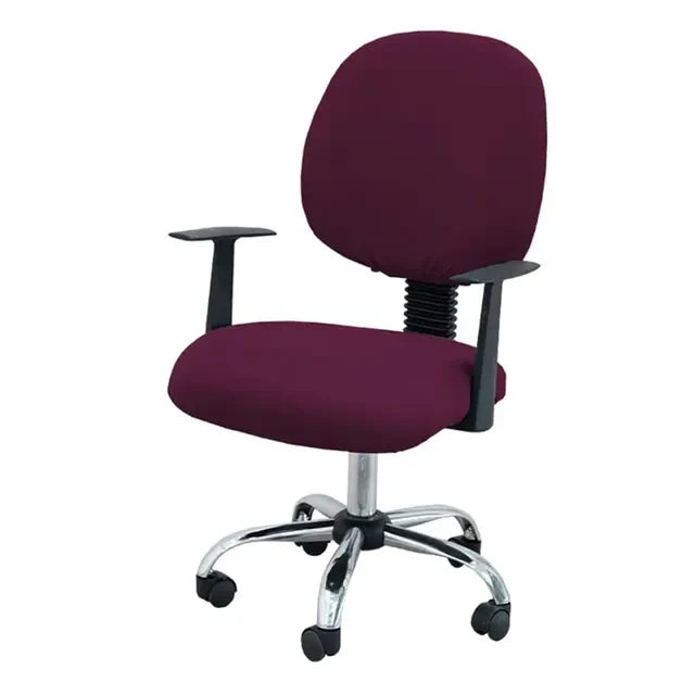 Housse de chaise de bureau en tissu Alya de couleur bordeaux