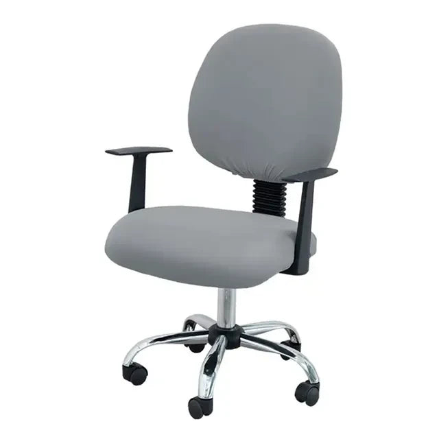 Housse de chaise de bureau en tissu Alya de couleur gris clair