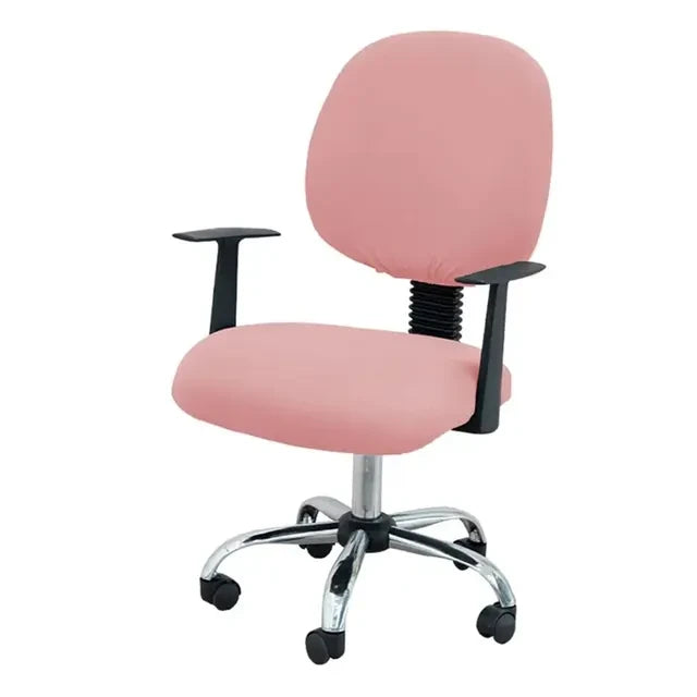 Housse de chaise de bureau en tissu Alya de couleur rose