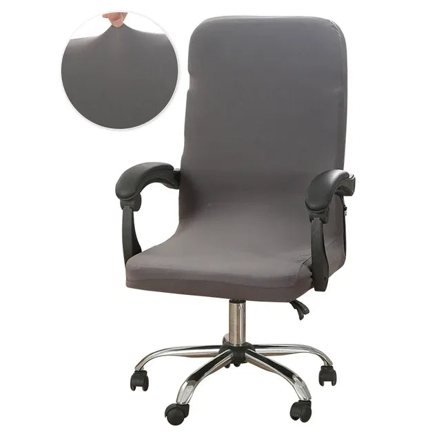 Housse de chaise de bureau Isabelle en tissu gris clair