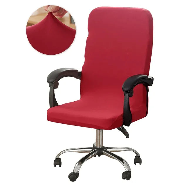 Housse de chaise de bureau Isabelle en tissu rouge
