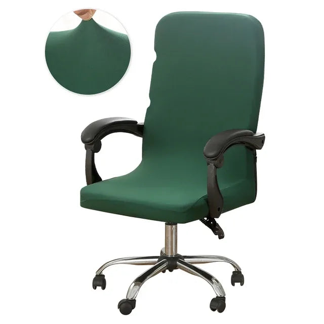 Housse de chaise de bureau Isabelle en tissu vert