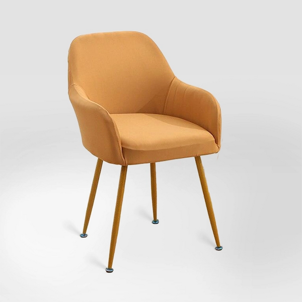 Housse de chaise avec accoudoirs en tissu Géna de couleur moutarde