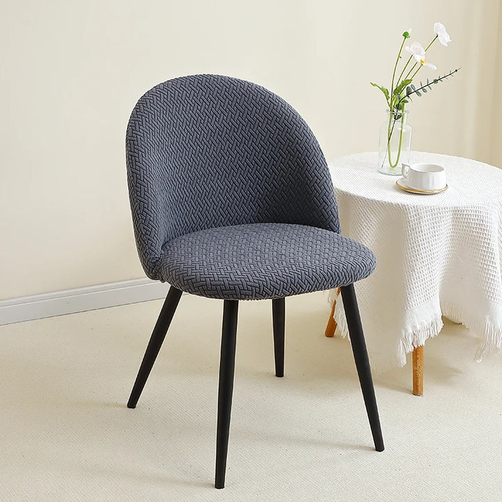 Housse de chaise design en jacquard effet tressé Esperanza de couleur gris foncé