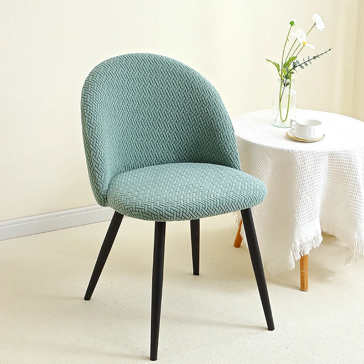 Housse de chaise design en jacquard effet tressé Esperanza de couleur vert clair